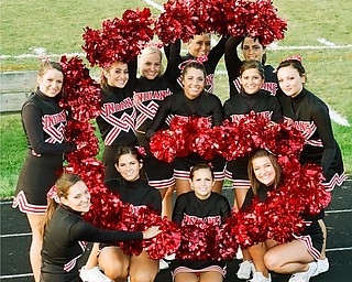 Girard Varsity Cheerleader @ NewFall stop and pose for a picture- from 
top right counter clockwise-Biell Bello, Anna Britt,Samatha 
Dietz,Danielle Pazillo, Julie Parker,Giovanna DelGarbino,Rachele 
Costarella, Kaylee Cretella,Ali Foncei, Sarah Blair, Toni Ann 
Costarella, Julia Guerrieri