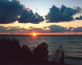 Sunset on Lake Erie in Saybrook, between Geneva-on-the Lake and Ashtabula. Provided by Howard and Suzie Hallas.