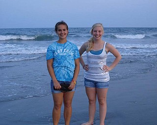 Kristen Fechtel, left, and Emily Shipley, two best friends and both of Struthers, were in Myrtle Beach, S.C., on vacation in July.