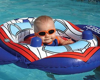 This is a picture of Shawn Anthony Marcello, 9 months old, spending his summer vacation in the pool with his daddy, Shawn V. Marcello. Picture was sent by his mommy, Amanda Marcello. They live in Hubbard.