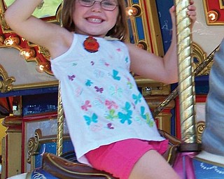 Four-year-old Maggie McGlone of Boardman is a granddaughter of Pete Gabriel.