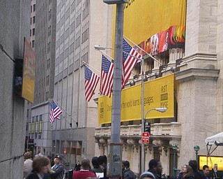 Sean and Liana Pregi of Boardman stopped at Wall Street during their vacation in New York.