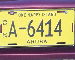 Ron, Pam, Keary and AJ Iarussi of Struthers visited the island of Aruba this summer. This license plate there says it all!