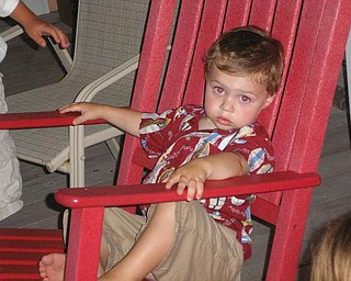 Michael McGlone, 22 months, is enjoying the sunset at Ocean Isle Beach, N.C.