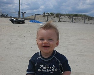 This is Connor Jeremy Lester, 7 months, on his first trip to the beach at Seaside Heights, N.J. He is the son of Jarid and Nicole Lester of Canfield.