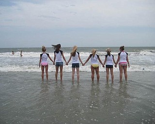 'Backs in Myrtle Beach' shows, from left, Lyndsay Olenych of Boardman High School, Natalie DeGenova of Poland High School, Laura Tinkler of Canfield High School, Joellin Chance of Austintown Fitch High School, Caprie Klacik of Boardman High School and Rylie Jarrett of Boardman High School.