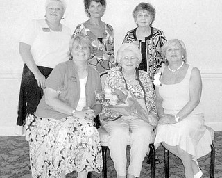 Special to The Vindicator
GOP HONOREE: Ann Schweinfurth of Howland, a longtime member of the Warren Republican Women’s Club, was honored as one of the 27 outstanding Republican women by the Ohio Federation of Republican Women. Mrs. Schweinfurth is recognized for her years of service and dedication. The event took place in Columbus at the Worthington Hills Country Club. Members attending, back row, left, are Cary Ann Koren, Dorie Harris and Eddie Wolcott. In the front row are Karen Skillings, president of the Ohio Federation of Republican Women, honoree Schweinfurth, and Shirley Sadler, president of the National Federation of Republican Women.
