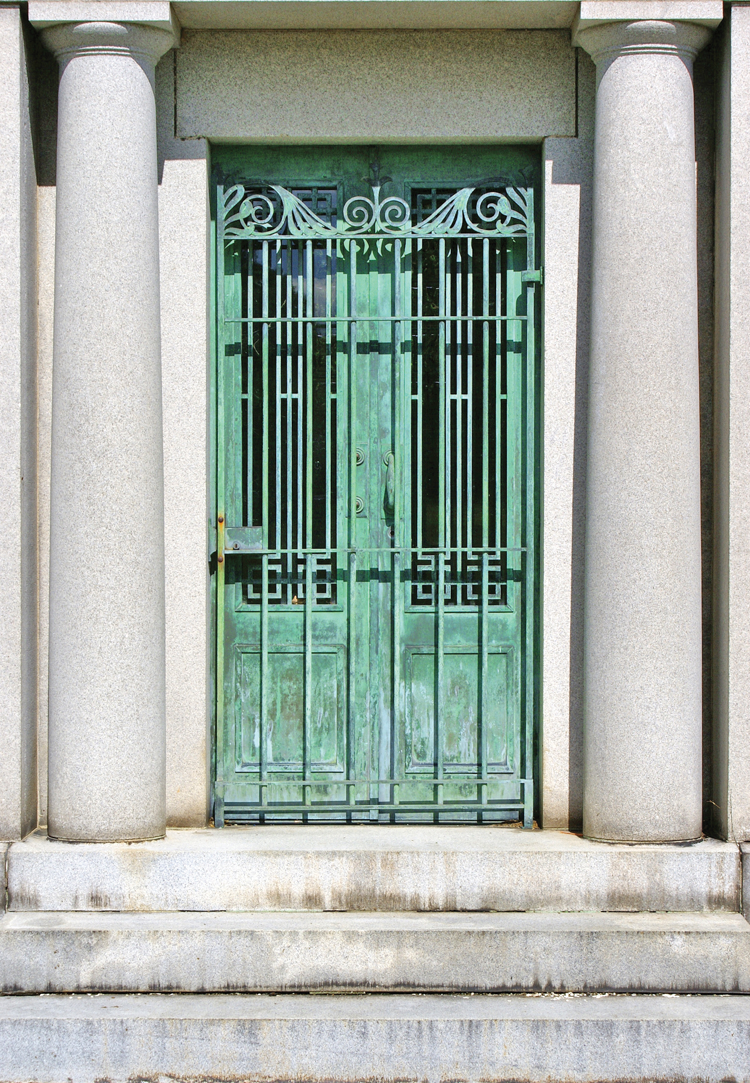 Columns, gated entrances adorn some of the mausoleums and vaults