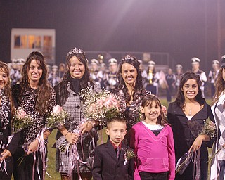 The2009 Lowellville girls homecoming court during halftime.