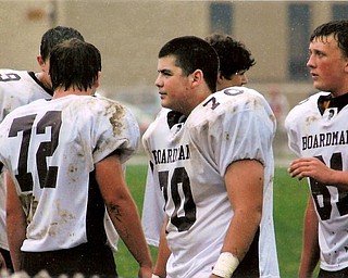 Boardman's center  Nick Fajack No 70 and Friends on the field and off the field. Always together. Friends forever Brothers always. Together we stand win or lose we are one.

