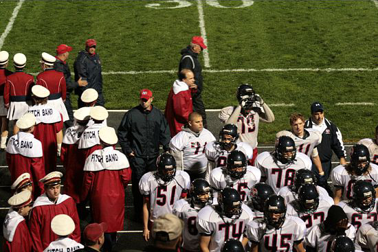"Our Turn!" , Fitch Band prepares to take the field at halftime as the Football team heads to the locker room.