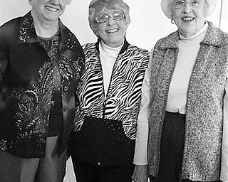 Special to The Vindicator
FALL FASHIONS: Cards and games were on the agenda as guests attended a fundraising event sponsored by Columbiana Women’s Club on Sept. 30 at the clubhouse on Main Street. A highlight of the event was a fashion show at which, from left, Janet Tatman, Roberta Myers and Miriam Hutson, club members, modeled the latest in fall fashions from Miriam’s Selections shop on state Route 164, and from the club’s Next to New Shop. Not pictured were Shirley Fitzpatrick and Judi Karcher, who served as chairs for the event.

