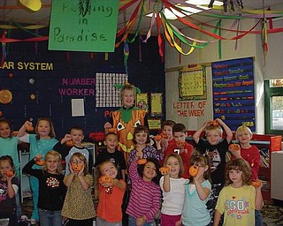 These kindergarten students participated in the Green Team's pumpkin recycling lesson at Springfield Elementary School.
                               