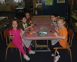  Students at Canfield Presbyterian Church Weekday Preschool's afternoon class decorated pumpkins.                               