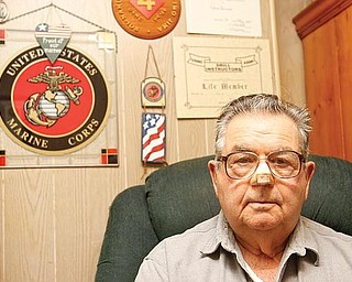 TWO PURPLE HEARTS: Glenn Buzzard of Hubbard was wounded twice during World War II, the first on Tinian Island and the second on Iwo Jima. He was a member of D Company, 1st Battalion, 24th Regiment, 4th Marine Division all through the war.