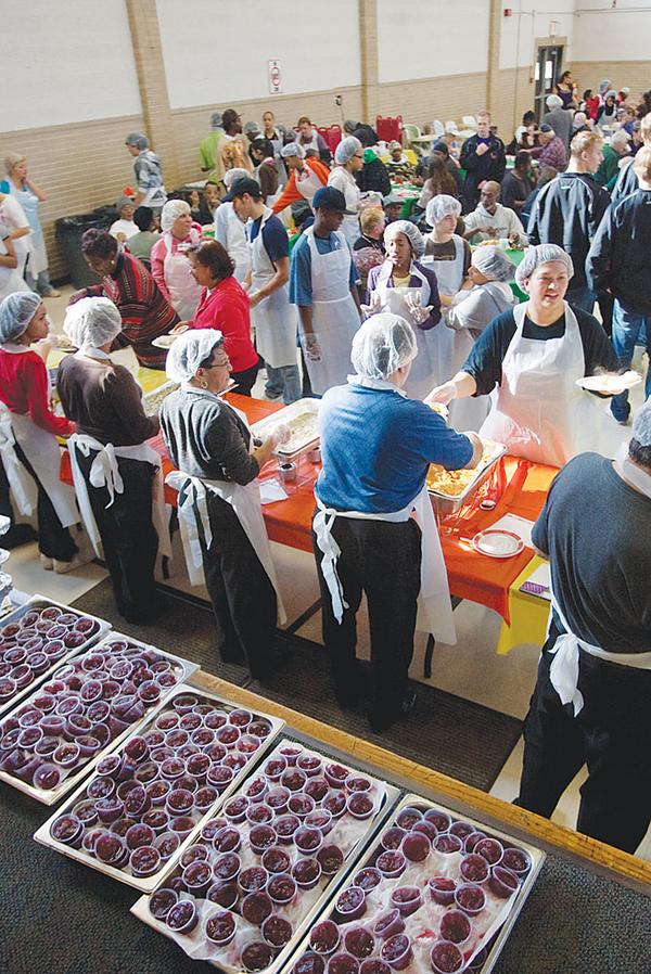 The Salvation Army’s annual Thanksgiving feast at the Glenwood Avenue facility on the city’s South Side. 