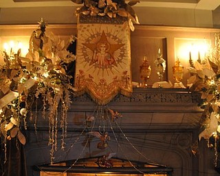 The Arms Family Museum's Library, decorated for Christmas.