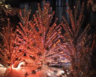 The solarium in the Arms Family Museum is decorated with 1950s-era tinsel trees.