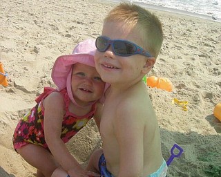 Landon and Lanie Joyce of Boardman went to the beach on their first family vacation this summer.