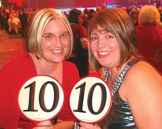 Liz Hether and Sarah McDermott celebrate being at the 'Dancing With The Stars winter tour.