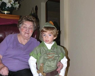 3-year-old Anthony Triveri of Poland dressed up as Peter Pan for his grandma, Gloria Loboy of Campbell.