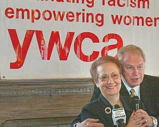 YWCA VISIT: Gov. Ted Strickland and Constance Shaffer, executive director of the Youngstown YWCA, announced that the Rayen Avenue facility will receive a $1.1 million state historic preservation tax credit.