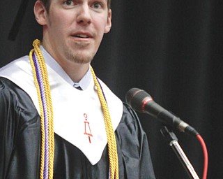 The Vindicator/Lisa-Ann Ishihara-- Commencement Student Speaker Douglas Wajda at YSU Beeghly Center Sunday December 13, 2009