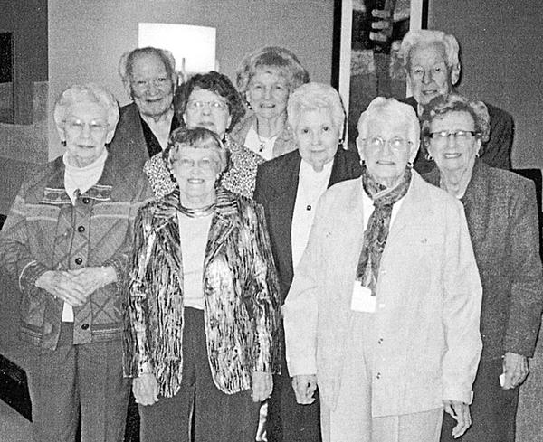 Special to The Vindicator
SENIORS: Members of Boardman High School Class of 1944 met for a 65th reunion on Oct. 17 at the Holiday Inn in Boardman. The BHS graduates attending the event are, from left front row, Irma Brothers Schilling and Jean McKenzie Baun; second row, Billie Jane Price Berndt, Roberta Pool Johnson, Edith Rodway Renfrew and Odessa Stacy Marshall; and in back, Joe Andio, Shirley Skinner Staaf, and Ed Olson.