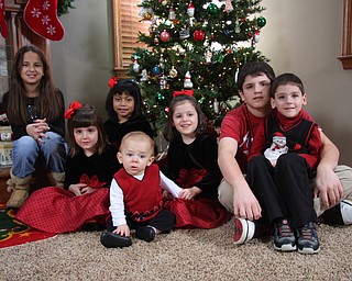 Christmas brought these siblings and cousins together: Ally, Joey and Kate Coppola and triplets Lily, Carli and Patrick Vari-Coppola, all of Lowellville, and Andrew Silvers of New Castle, Pa.
