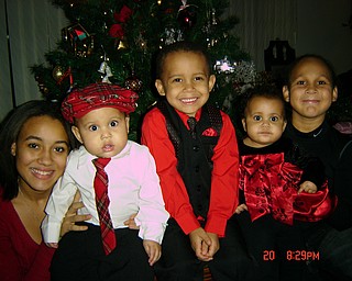 Pictured, from left, are Kae, twin Corey Jr., Keegan, twin Chloe, and Kylan Wilson, all of Youngstown.
                               