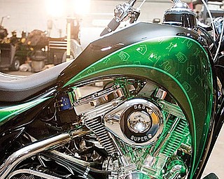 CLOSE-UP LOOK: The hybrid motorcycle designed by Lawless Industries features two electric motors and a gasoline-powered engine.