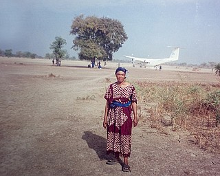 Mirian Harvey in Sudan while working for the UN's World Food Program in Sundan, Eritrea, and Kenya from 1998-2001.