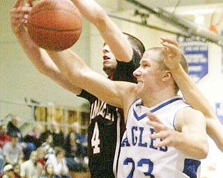 The Vindicator/Robert K. Yosay
T A K E A W A Y - Hubbards #23 Mike Lopuchovsky and Campbells #4 Nate Hodge fight for the ball - eagles came up with the ball -