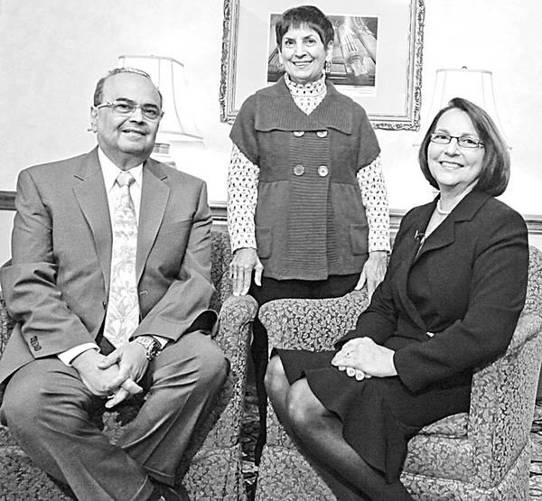 AFFAIRS OF THE HEART: Their dedication to combating cardiovascular disease and to pediatric research is shared by, above from left, Dr. Atef S. Labib, the recipient of the American Heart Associations’s 2010 Cardiac Service Award; Julie Nohra Schiavone, recipient of the Heart of the Community Award; and Dr. Cathy Mastropietro, chair of the American Heart Association’s 2010 Heart Ball. 
