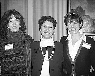 TWO FOR ONE: Suzanne Barbati, who is stepping down from her leadership role as president of the League of Women Voters of Greater Youngstown, has turned over her duties to Holly Burnett-Hanley and Sarah Lown, who have agreed to share the leadership duties. The transfer of power came shortly after the LWVGY hosted a brunch attended by a number of state representatives and state senators. The speaker was Max Blachman of United States Sen. Sherrod Brown’s office.