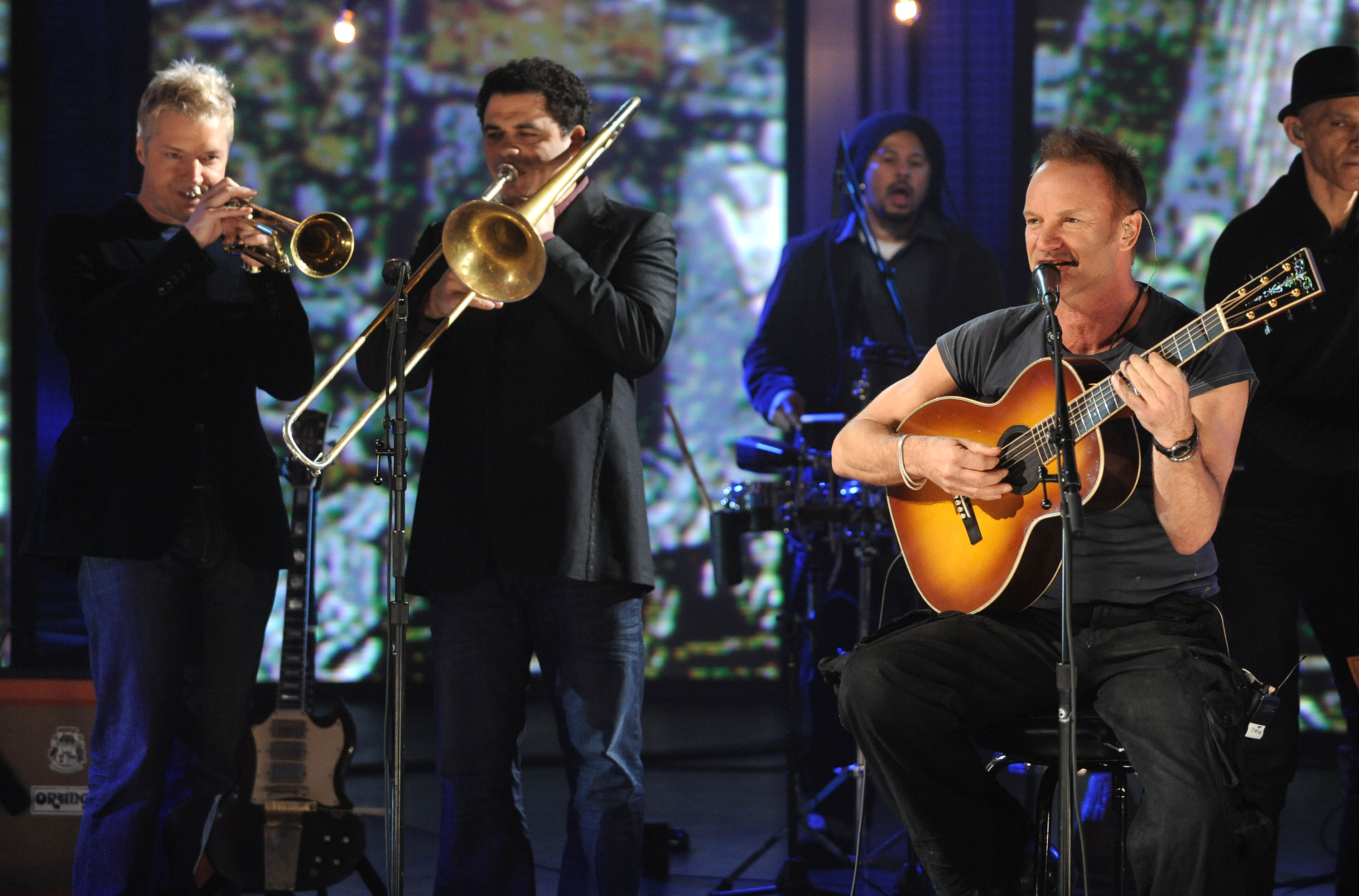 In this image released by Hope for Haiti Now, Sting performs at "Hope for Haiti Now: A Global Benefit for Earthquake Relief", on Friday, Jan. 22, 2010, in New York. (AP Photo/Evan Agostini/Hope for Haiti Now)