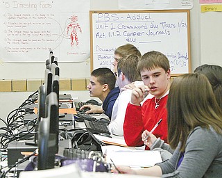 William D. Lewis/The Vindicator Girard HS 9 th grade students in class 1/26.