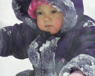 2-year-old Aydan Kotarski of Las Vegas, Nev., played in the snow for the first time during a visit with family in Canfield over the holidays. She is the daughter of Adam and Lori Kotarski..