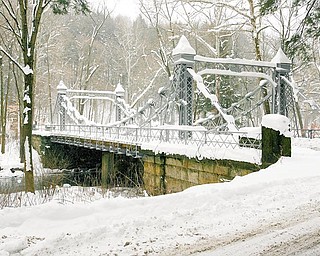 Picturesque spot: If you are brave enough to face winter’s fury, another place to take a Valentine’s Day date is the historic Silver Bridge in Mill Creek Park in Youngstown. 