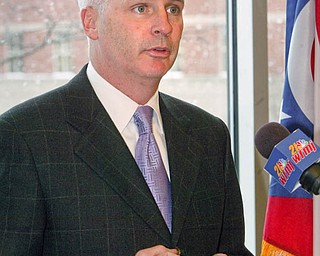 NEW COMPANY: Kevin O’Brien, chief executive officer of Revere Data, announces his company is relocating a research center’s operations from India to downtown Youngstown.