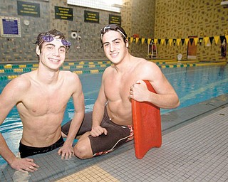 READY FOR CLEVELAND: Mooney sophomore Joe Boniface, left, and his older brother Nick will each swim two events at Friday’s Division II district swim meet at Cleveland State University. Nick is a senior at Mooney.