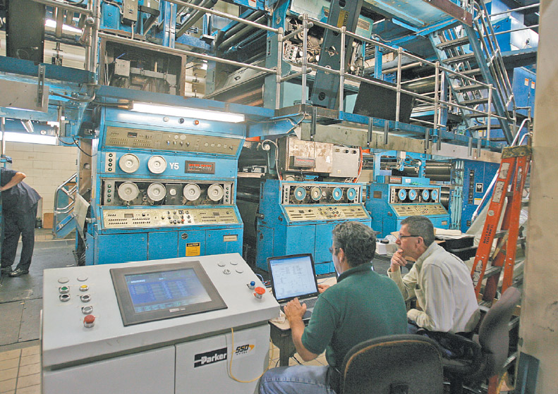 Control systems monitor all steps of the printing process.