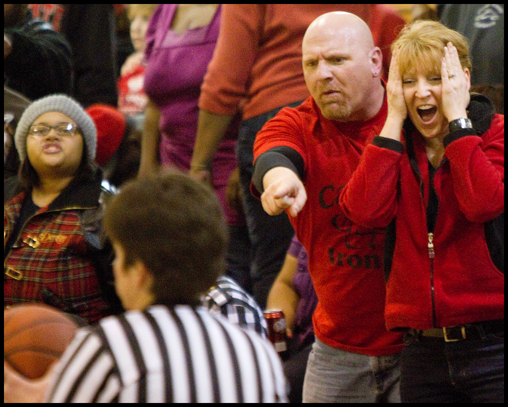 Geoffrey Hauschild|The Vindicator.Campbell fans disagree with a call during the fourth quarter at Mineral Ridge High School on Saturday afternoon.