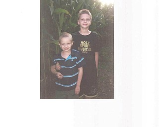 This picture of brothers Zachary and Zane Schenk of Lowellville was taken by their mother, Lisa, this past fall at Columbiana Maze Craze..