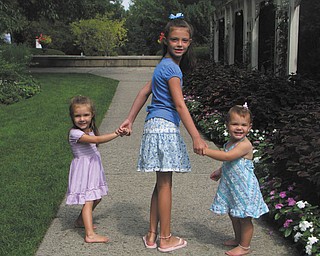 Mia, Annika and Carlie Lazazzera enjoying a walk through the Rose Gardens..