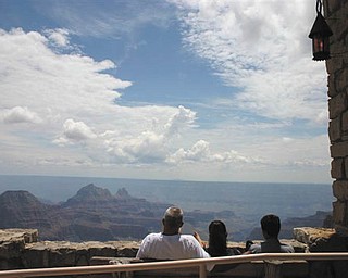 Looking out into the Grand Canyon from the North Rim are Dominic Pannunzio, with daughter, Andrea, and son, Anthony. Submitted by Lisa Pannunzio..