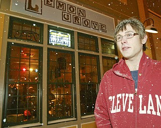 The Vindicator Jacob Harver, The Lemon Grove Cafe owner, outside his downtown establishment of Feb. 26.