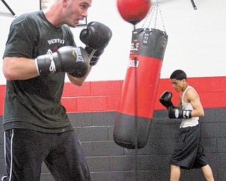 Kelly Pavlik works out at the South Side Boxing gym