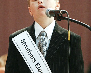 ROBERT K. YOSAY | THE VINDICATOR..Brandon Lambert reacts as he misses his word in the 2010 -77th Vindicator Spelling Bee was held at the Chestnut Room at Kilcawley Center at YSU - 30-