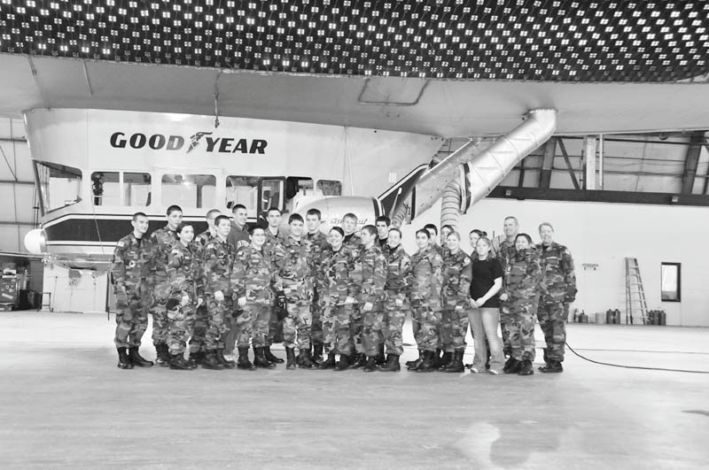 The Vindicator
Lesson in Aeronautics
Thirty five members of Youngstown Civil Air Patrol, ARS Composite Squadron, toured the Goodyear Wingfoot Lake Airship Facility in Suffield on Jan. 31. The group viewed a video on the history of Goodyear’s airships, learned the blimp is made of a rubber-like material about as thick as a rubber band, and viewed a gondola and control surfaces that are being refurbished. From the observation area, they watched as the “Spirit of Goodyear” took flight.